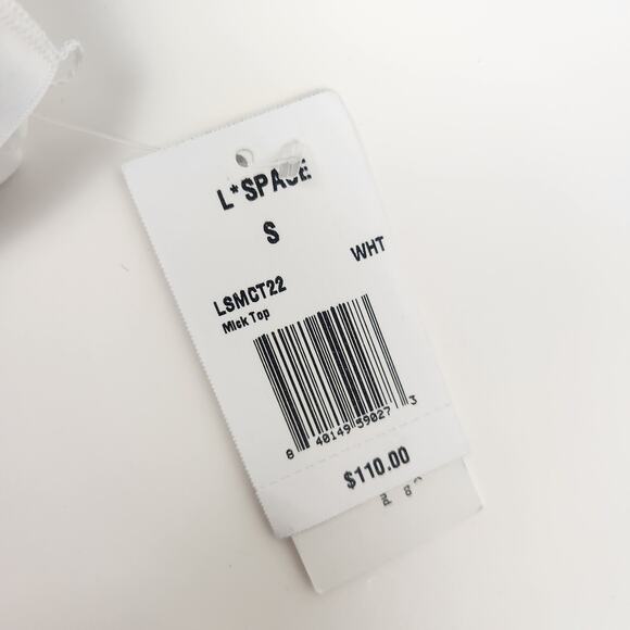 L*Space Mick Bikini Top in White Size Small One Shoulder NWT - Picture 4 of 5